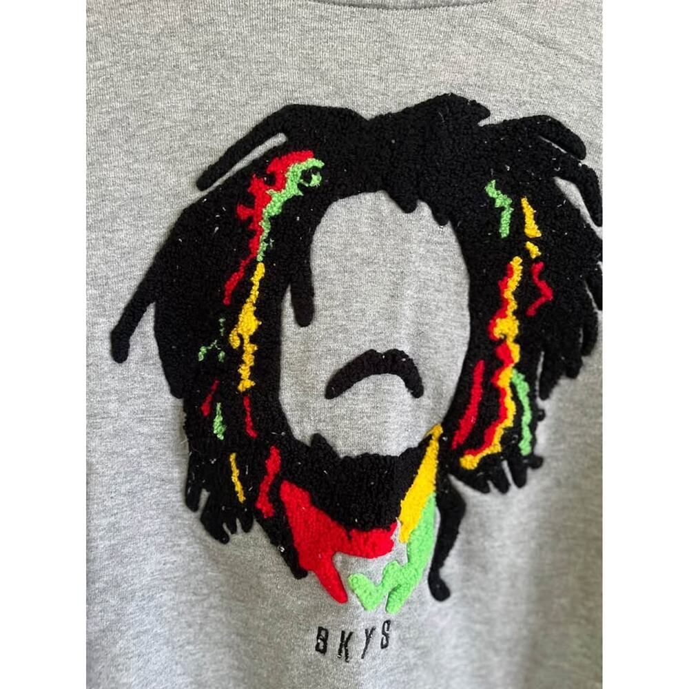 BKYS Bob Marley Graphic Sweatshirt Medium Pullover Crew Neck Relaxed 90s Y2K Pop - Picture 4 of 9